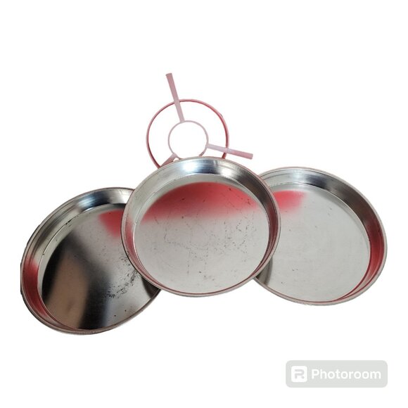 Vtg Classic Checkerboard Cake Pan Set Complete Baking Metal 9 inch Made in USA - Picture 3 of 5